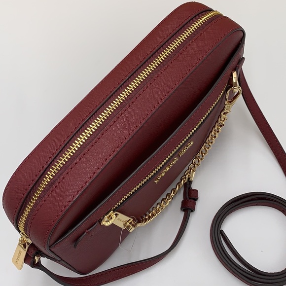 MICHAEL KORS 
Jet Set Large Saffiano Leather Crossbody Bag
Merlot-Dark Cherry - Picture 7 of 16